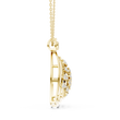 Open Triangle Floral Lab Grown Diamond Pendant Necklace - View 4