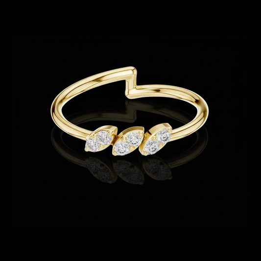 Nature Inspired Moissanite Diamond Minimal Ring For Women