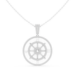 Directional Wheel Pattern Statement Charm Featuring Round Moissanite Diamond - View 3