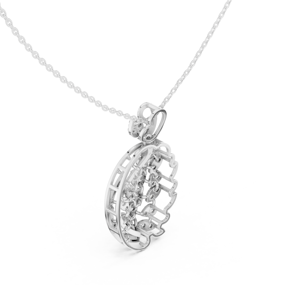 Leaf Motif Nature Inspired Lab Grown Pendant Necklace - View 9