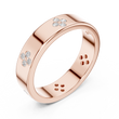 Round Cut Lab Grown Diamond Men's Four Leaf Clover Wedding Band - View 5