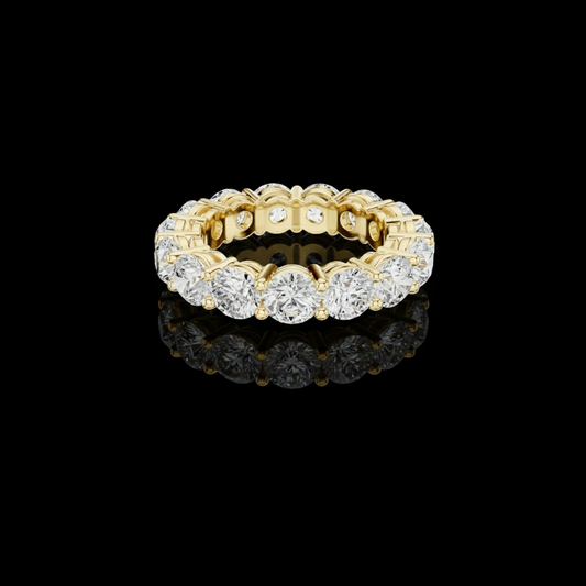 Round Brilliant Moissanite Diamond Eternity Wedding Band Ring