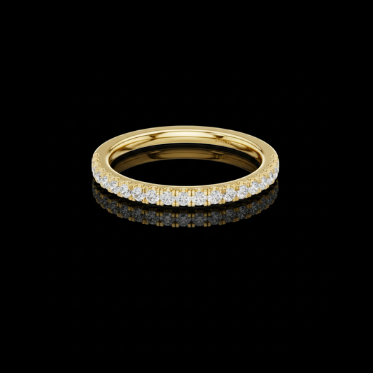 Round Lab Diamond Half Eternity Delicate Band