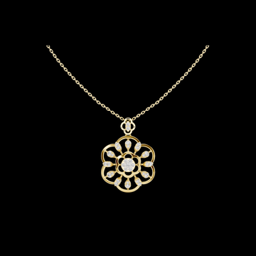 Floral Halo Setting Round Lab Grown Diamond Pendant