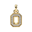Abstract Cutout Frame Motif Pendant with Round Moissanite Diamond - View 2