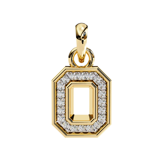 Abstract Cutout Frame Motif Pendant with Round Lab Grown Diamond - View 2