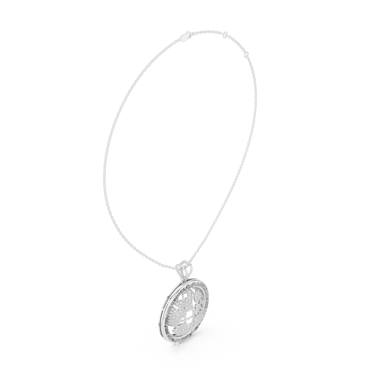 Inspirational Earth Motif Statement Charm Featuring Round Lab Grown Diamond - View 12