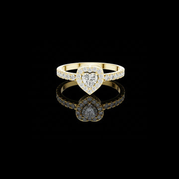 Halo Heart Cut Moissanite Diamond Wedding Ring For Women