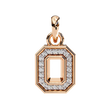 Abstract Cutout Frame Motif Pendant with Round Moissanite Diamond - View 3