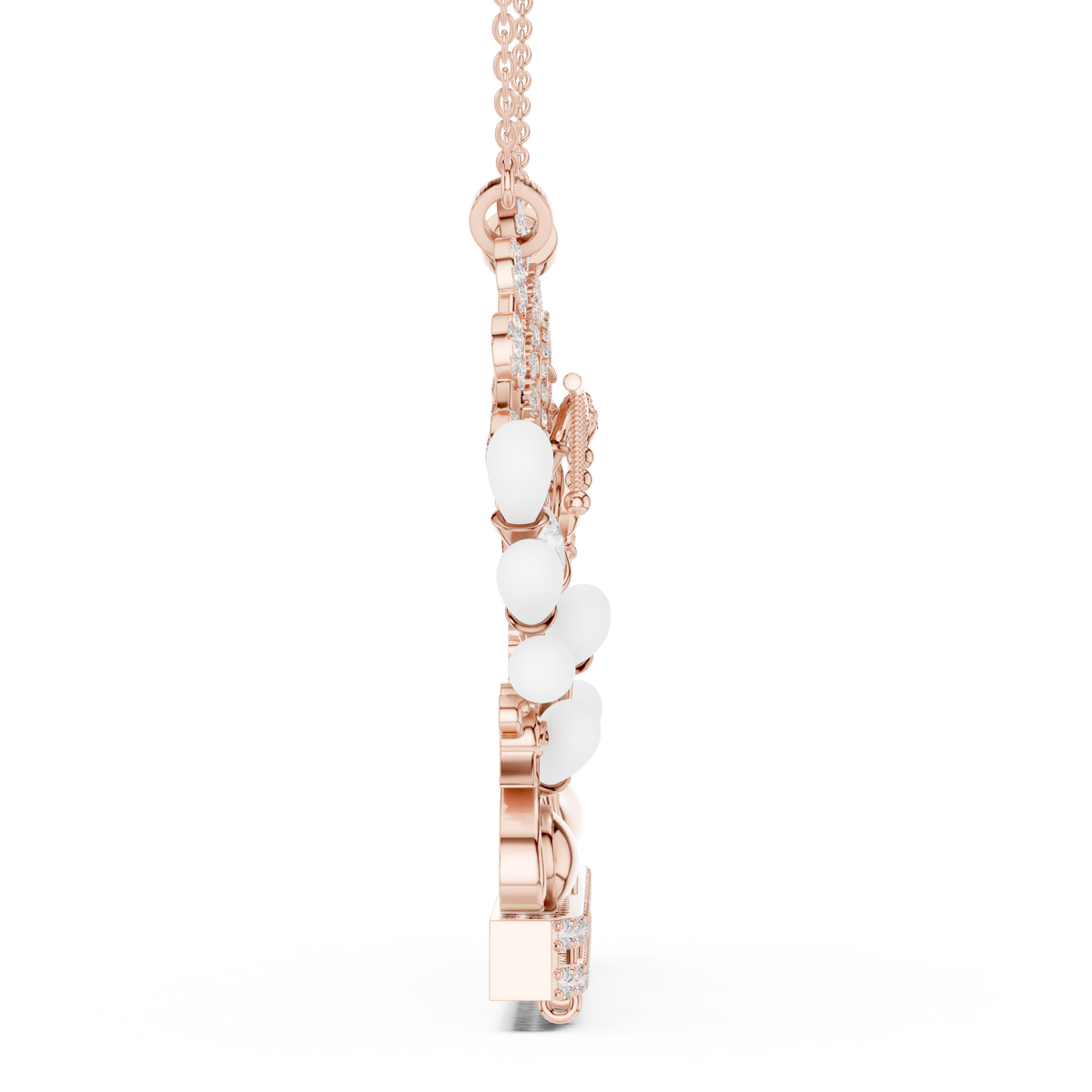 Divine Radha Krishna Peacock Frame Moissanite Diamond Pendant - View 5