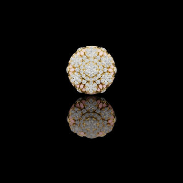 Round Lab Diamond Floral Cocktail Statement Ring