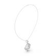 Round Moissanite Diamond Geometric Square Pendant Necklace - View 9