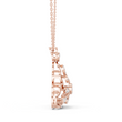 Three Leaf Floret Layering Pendant Encrusted with Multi Stone Lab Diamonds - View 5