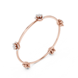 Floral Round Lab Diamond Open Cuff Bangle Bracelet for Women - View 5
