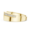 Round Cut Moissanite Diamond Men's Split Circle Medallion Statement Band - View 10