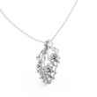Floral Drop Pendant with Round Moissanite Diamond - View 9