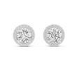 Round Cut Moissanite Diamond Floating Halo Stud Earring - View 2