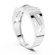 Round Cut Lab Grown Diamond Men's Modern Openwork Orbital Cutout Engagement Ring - View 9