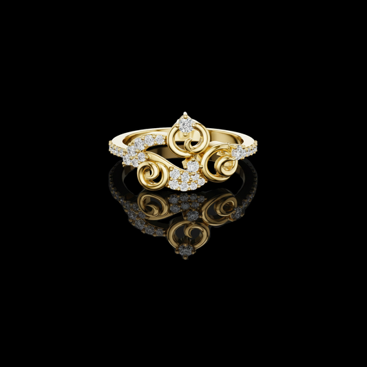 Swirl Pave Round Lab Diamond Statement Anniversary Ring