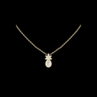 Lotus Motif Statement Charm Featuring Pear Moissanite Diamond Pendant