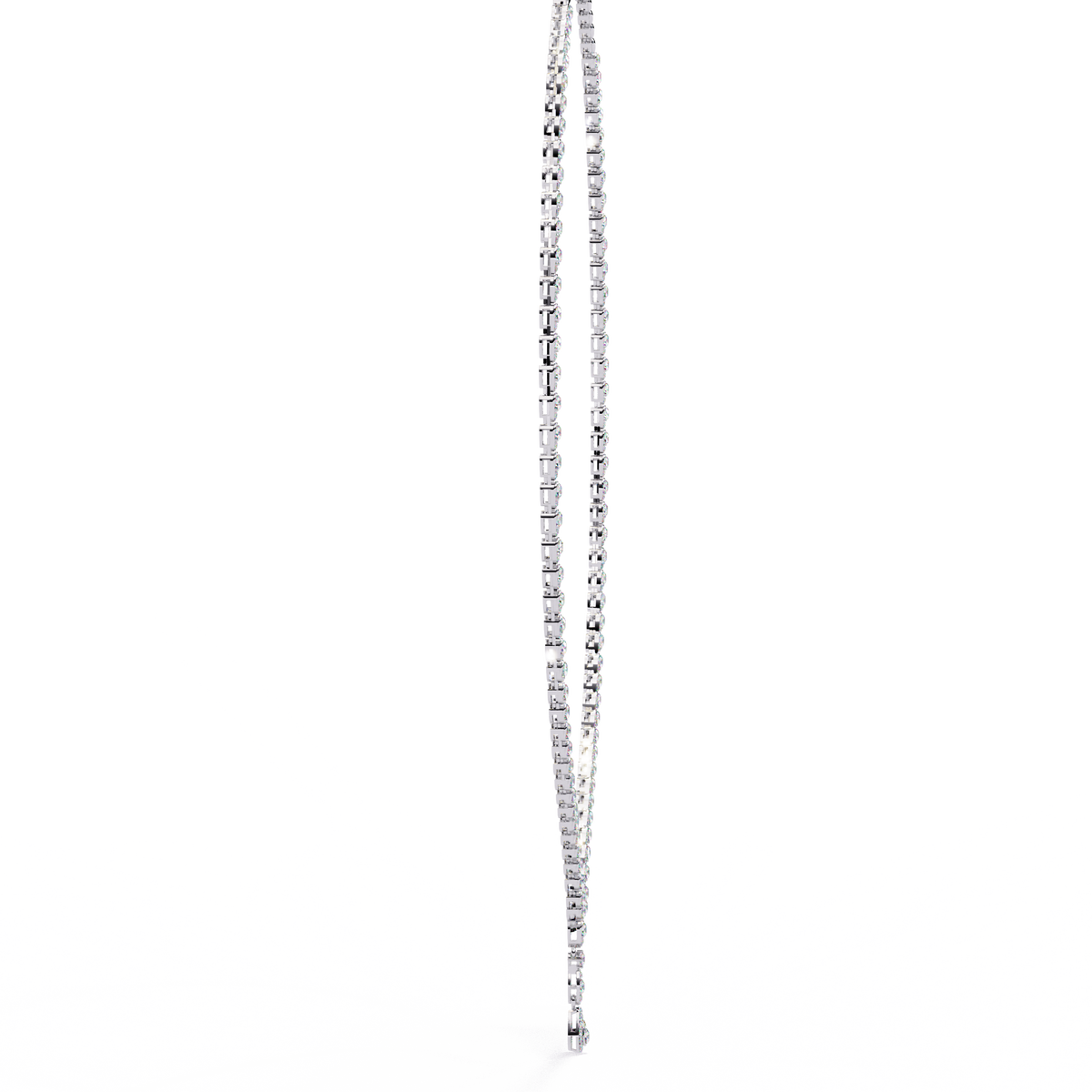Pear Lab Grown Diamond V Drop Tennis Necklace - View 2