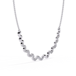 Curved Wave Bar Moissanite Diamond Pave Necklace - View 4