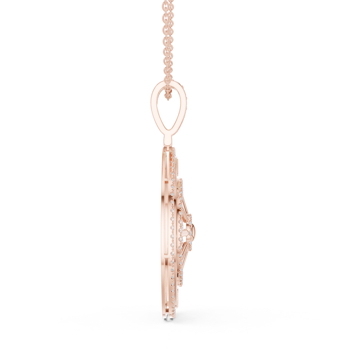 Directional Wheel Pattern Statement Charm Featuring Round Lab Grown Diamond - View 5