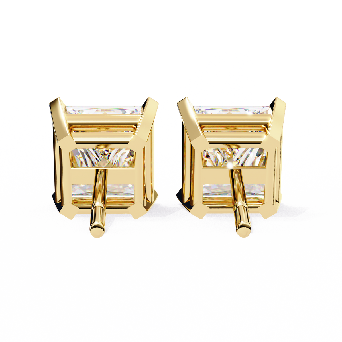 Discover the Beauty of Lab Created Princess Diamond Earrings For Everyday - View 7