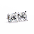 Discover the Beauty of Lab Created Princess Diamond Earrings For Everyday - View 8