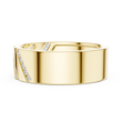 Round Cut Moissanite Diamond Men's Wide Diagonal Channel Set Band - View 8