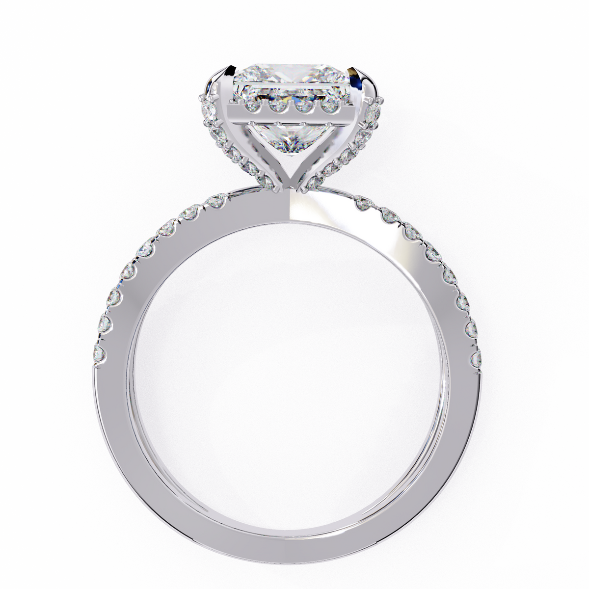 Diamond ring with a white gold 