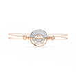 Double Cable Chain Round Lab Diamond Open Circle Station Bracelet - View 3