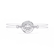 Double Cable Chain Round Lab Diamond Open Circle Station Bracelet - View 4