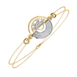 Double Cable Chain Round Lab Diamond Open Circle Station Bracelet - View 5