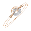 Double Cable Chain Round Lab Diamond Open Circle Station Bracelet - View 6