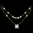 Double Layer Necklace with Round Lab Grown Solitaire