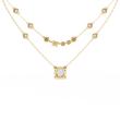 Double Layer Necklace with Round Lab Grown Solitaire - View 8