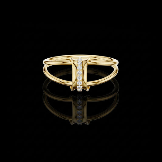 Split Shank Round Cut Lab Diamond Statement Engagement Ring
