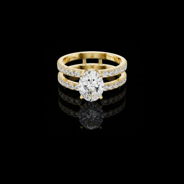 Graceful Oval Cut Lab Diamond Ring For Festive look