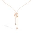 Teardrop Lab Grown Diamond Halo Lariat Pendant Necklace - View 6