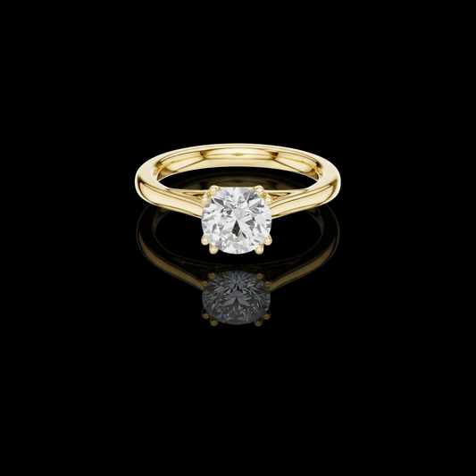 Round Cut Lab Diamond Split Shank Solitaire Engagement Rings