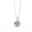 Concentric Circle Silhouette Charm Pendant with Round Moissanite Diamond - View 3