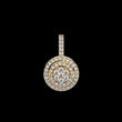 Concentric Circle Silhouette Charm Pendant with Round Moissanite Diamond