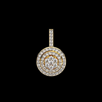 Concentric Circle Silhouette Charm Pendant with Round Lab Grown Diamond