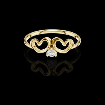 Double Heart Moissanite Diamond Ring For Women