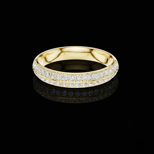 Round Lab Diamond Pave Wedding Band