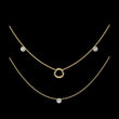Layered Open Circle Bezel Moissanite Diamond Double Necklace