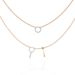 Layered Open Circle Bar Pendant Lab Grown Double Necklace - View 2
