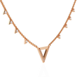 Open Triangle Pave Station Lab Grown Pendant Necklace - View 5