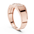 Round Cut Lab Grown Diamond Men's Geometric Angular Cutout Statement Band - View 8